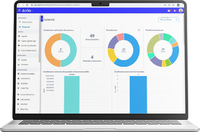 Imagem Mockup de Notebook e Dashboard Átrio