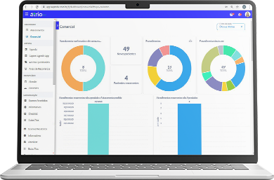 Imagem Mockup de Notebook e Dashboard Átrio
